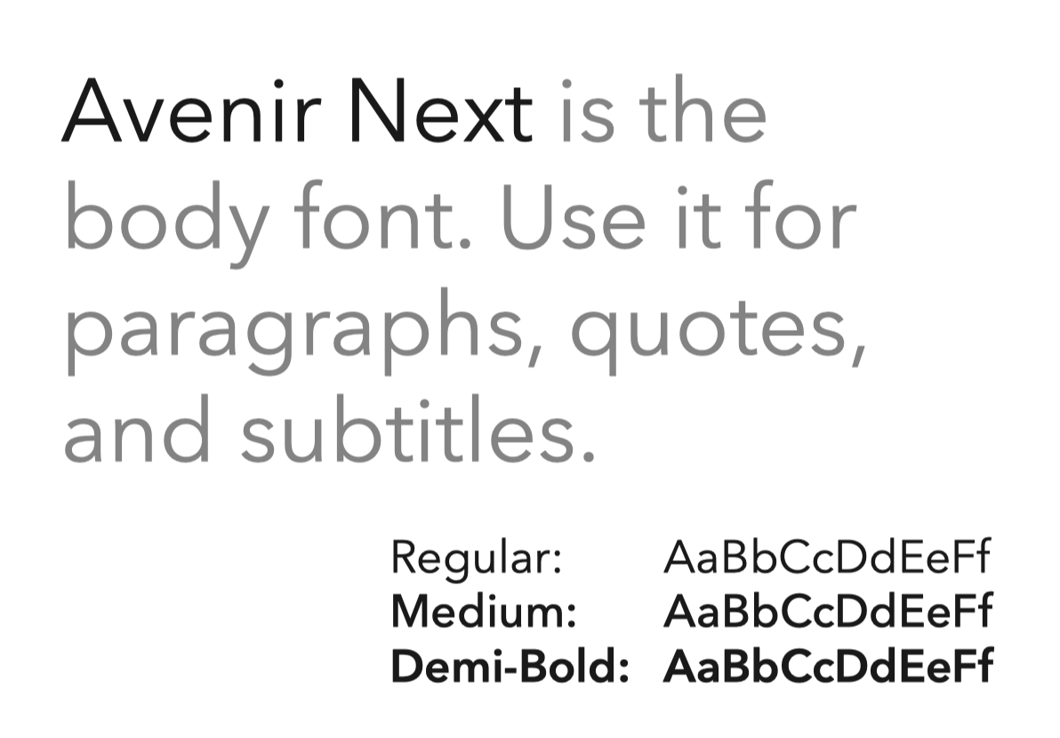 Brand Typeface - Avenir Next